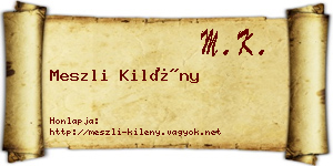 Meszli Kilény névjegykártya